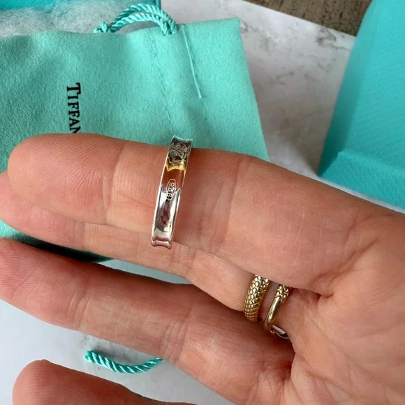 New Auth. Tiffany & Co. 1837 Concave Narrow Band Ring Sterling Silver size 5 - Picture 7 of 10